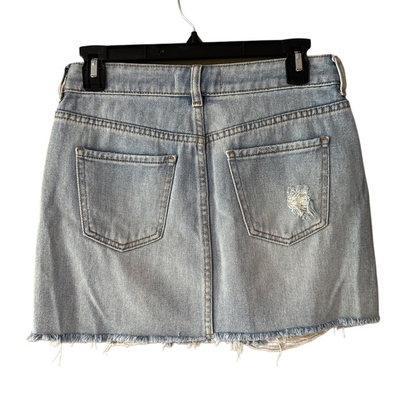 PacSun Light Blue Distressed Denim Skirt - Picture 2 of 3